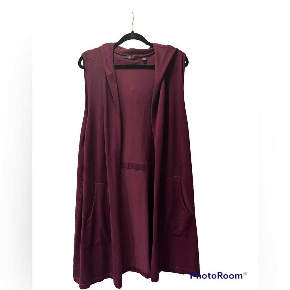 NWT Hooded Sleeveless Open Cardigan 2XL